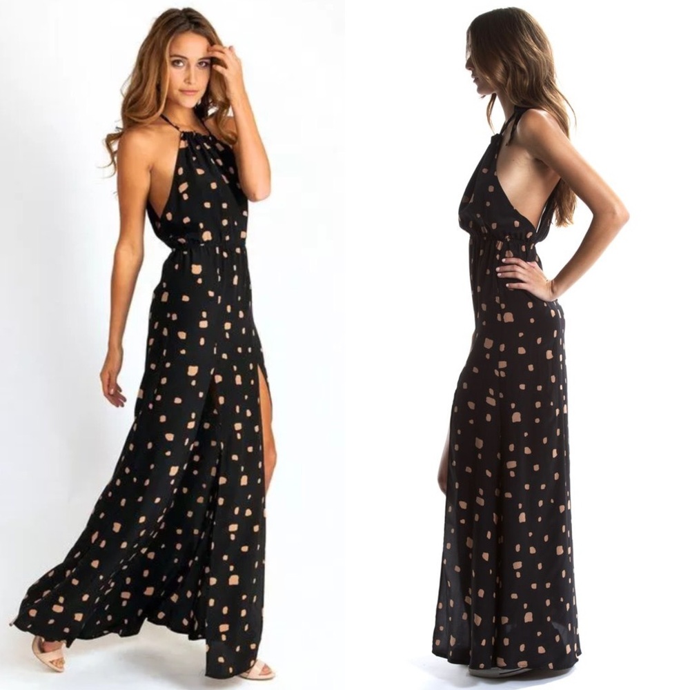 RARE SILK STONE COLD FOX PRINTED GOWN CULT GAIA LPA FOR LOVE LEMONS MAJORELLE